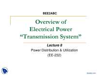 Transmission Lines-Power Grid, Distribution and Utilization-Lecture Slides
