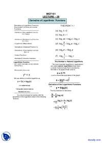 Derivative of Logarithmic Functions-General Mathematics-Lecture Handout