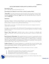 Law of Partnership Part 1-Business and Labour Law-Lecture Handout