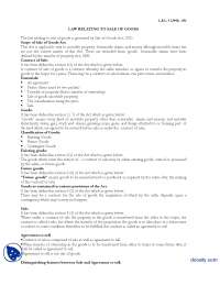 Scope of Sale of Goods Act-Business and Labour Law-Lecture Handout