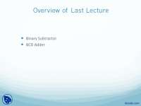 BCD Adder, Multiplier, Magnitude Comparator-Digital Logic Design-Lecture Slides