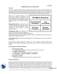 The Matrix Structure-Organizational Behaviour-Lecture Handout - Docsity