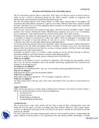 Structure and Functions of an Advertising Agency-Advertising and Promotion-Lecture Handout