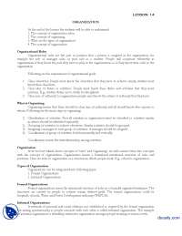 Organization-Introduction to Public Administration-Lecture Handout