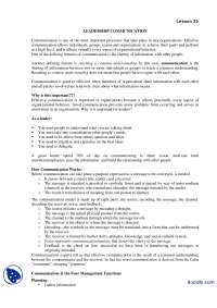 Leadership Communication-Leadership and Team Managment-Lecture Handout ...