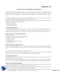 Problems in Childhood-Abnormal Psycology-Lecture Handout