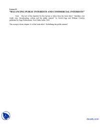 Balancing Public Interests-Globalization of Media-Lecture Handout