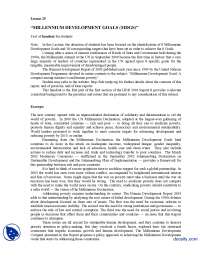 Millennium Development Goals: A Global Compact for Human Poverty Eradication