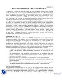 International Communication and Development-International Communication-Lecture Handout