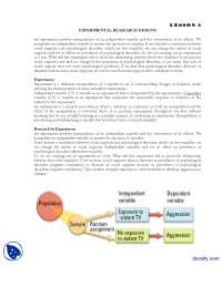 Correlation of Social Supports & Psychological Disorders: Experimental Methods