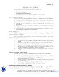 Delegation of Athority-Introduction to Public Administration-Lecture Handout