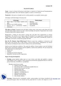 Team Dynamics-Leadership and Team Managment-Lecture Handout