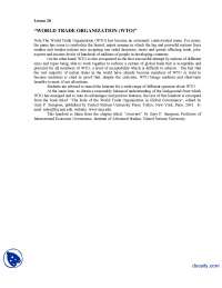World Trade Organization-Globalization of Media-Lecture Handout