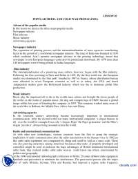 Popular Media and Cold War Progaganda-International Communication-Lecture Handout