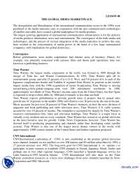 The Globel media Market Place-International Communication-Lecture Handout