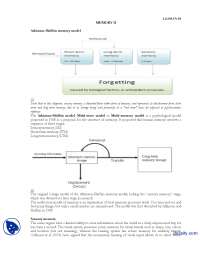 Memory Part 2-Experimental Psycology-Lecture Handout