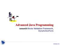 Struts Validation Framework and DynaActionForm in Advanced Java Programming