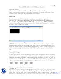 Tag Attributes, Sound Files, Animations-Information Technology-Lecture Handout