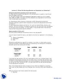 When Did Earnings Become so Dependent on Education-Education Economics-Lecture Handout
