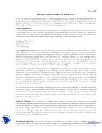 Theories In Environmental Psychology-Environmental Psychology-Handout