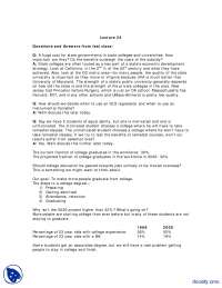 Questions and Answers from last class Part 2-Education Economics-Lecture Handout