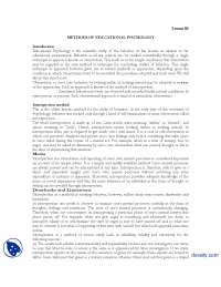 Methods Of Educational Psychology-Educational Psycology-Lecture Handouts