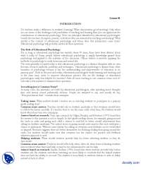 Introduction-Educational Psycology-Lecture Handouts