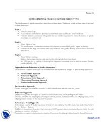 Developmental Stages Of Gender Stereotypes-Gender Psychology-Handouts