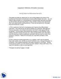 Assignment 3 Reflection of Formative Assessment-Education Economics-Assignment