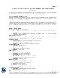 Murray’s Theory Of Personality Development And Interactionist Perspective-Environmental Psychology-Handout
