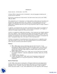 Guest Lecturer-Education Economics-Lecture Handout