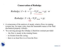 Conservation Of Rothalpy-Turbomecines-Lecture Slides