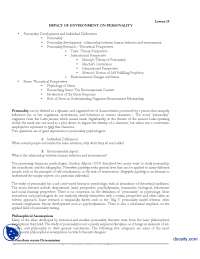 Impact Of Environment On Personality-Environmental Psychology-Handout