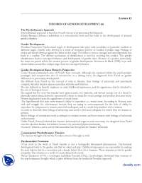 Theories Of Gender Development 4-Gender Psychology-Handouts