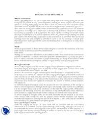 Psychology Of Motivation-Educational Psycology-Lecture Handouts