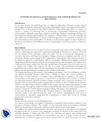 Systems Or Schools Of Psychology And Their Bearing On Education-Educational Psycology-Lecture Handouts