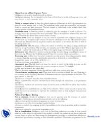 Classification Of Intelligence Tests-Educational Psycology-Lecture Handouts