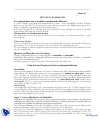Historical Background-Gender Psychology-Handouts