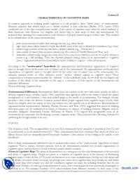 Characteristics Of Cognitive Maps-Environmental Psychology-Handout