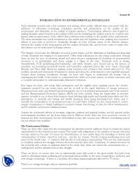 Introduction To Environmental Psychology-Environmental Psychology-Handout