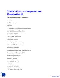 Management and Organisation-Management Information System-Lecture Notes ...