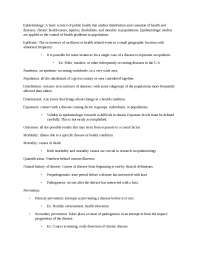Epidemiology chapter 1