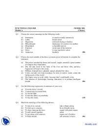 Correct Meanings-Functional English-Exam Paper - Docsity