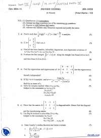 Applied Mathematics Part 3-Maths-Exam Paper