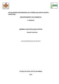 trabalho de reações
