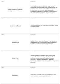 Computer Science: Programming Domains, Software Types, and Language Categories
