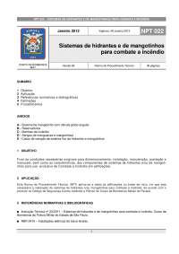 NPT 022-11 - Sistemas de hidrantes e de mangotinhos para combate a incendio