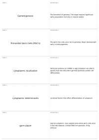 Terms and Definitions in Gametogenesis and Reproductive System Development