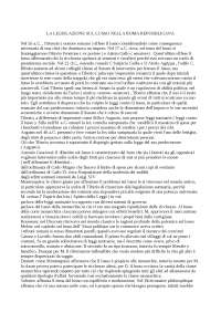 La legislazione sul lusso - Riassunto di Storia Della Costituzione Romana