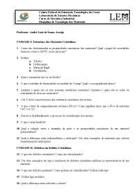 Lista de exercícios